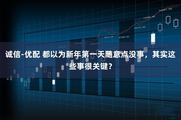 诚信-优配 都以为新年第一天随意点没事，其实这些事很关键？